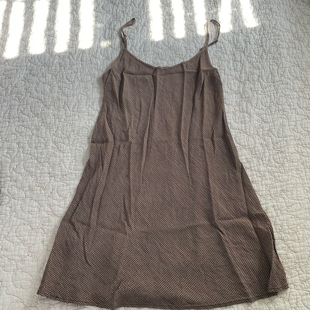 The Limited Camisole Shift Dress Brown Gingham